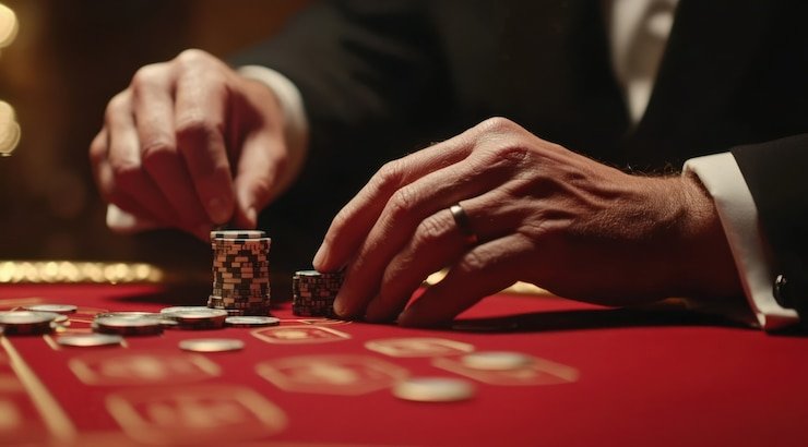 Kartu strategi dasar blackjack menampilkan keputusan optimal untuk setiap kombinasi kartu
